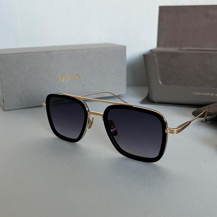 Dita Flight 006 - Goud met Mat zwarte Rand + Toebehoren, Sieraden, Tassen en Uiterlijk, Zonnebrillen en Brillen | Heren, Nieuw