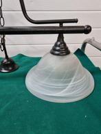 -	Hanglamp met twee schalen zwart en glas, Huis en Inrichting, Lampen | Hanglampen, Ophalen of Verzenden, 'T Olde Gre-j, Info@toldegrej.nl