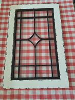 Raam kozijn klein glas in lood houten kozijn oud brocante, Gevelraam of Ruit, Gebruikt, Minder dan 80 cm, Ophalen of Verzenden