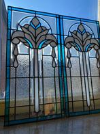 Glas in loodramen 2 stuks, Doe-het-zelf en Verbouw, Glas en Ramen, Minder dan 80 cm, Overige typen, Ophalen of Verzenden, Zo goed als nieuw