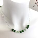 Exclusieve design ketting/collier handgemaakt, Verzenden, Nieuw, Groen, Steen of Mineraal