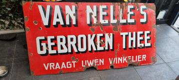 Groot emaille bord Van Nelle beschikbaar voor biedingen