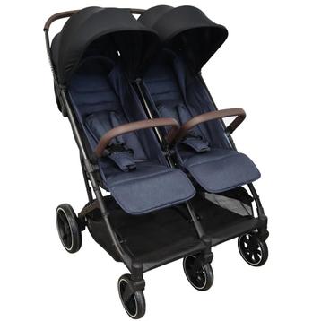 Deryan Luxe Rolo X2 XL Dubbele Buggy - Duo Buggy - Donkerbla