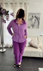 Paars lila fleece huispak joggingbroek vest 44 46 XXL ZGAN!, Ophalen of Verzenden, Zo goed als nieuw