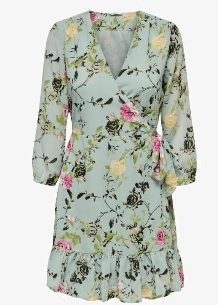 Only Bloemenprint Jurk, Kleding | Dames, Jurken, Zo goed als nieuw, Maat 42/44 (L), Blauw, Boven de knie, Ophalen of Verzenden