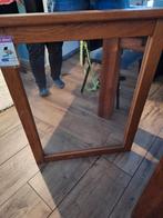 Merk Karel mintjens echt antiek spiegel donkere eik, Ophalen of Verzenden, Rechthoekig, 50 tot 100 cm, Minder dan 100 cm