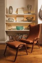Carl Hansen FH429 Signature lounge stoel + FH430 voetenbank, Huis en Inrichting, Stoelen, Ophalen, Bruin, Zo goed als nieuw, Eén