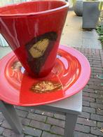 Vaas en schaal i.z.g.st., Ophalen, Overige kleuren, Minder dan 50 cm, Glas