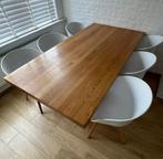 Eetkamertafel met 6 stoelen, Ophalen, Gebruikt, 100 tot 150 cm, 200 cm of meer