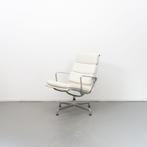 1x Vitra Eames EA 216 Soft Pad Fauteuil Wit Leer - Gepolijst, Huis en Inrichting, Fauteuils, Niet ingevuld, Minder dan 75 cm, Niet ingevuld