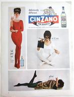 7 vintage advertenties reclames Cinzano Bianco drank 37-69, Verzamelen, Merken en Reclamevoorwerpen, Ophalen