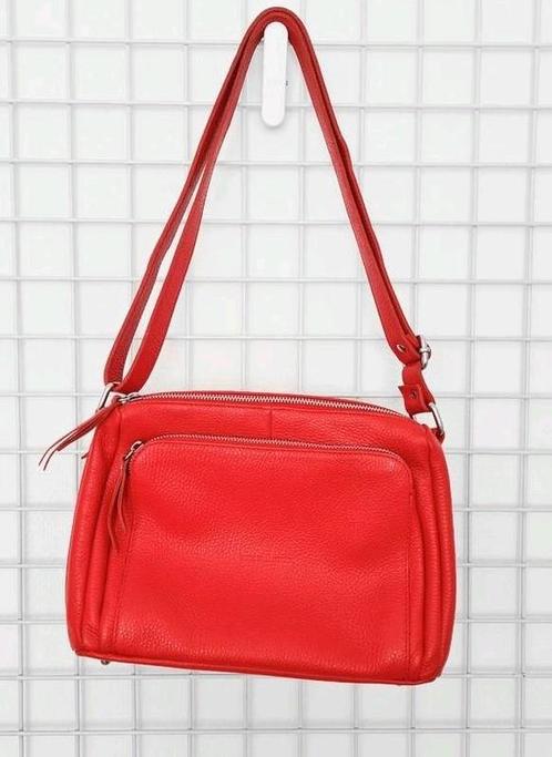 Rode handtas van Borgo Degli Etruschi echt leer, Sieraden, Tassen en Uiterlijk, Tassen | Damestassen, Zo goed als nieuw, Schoudertasje
