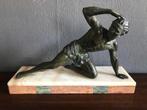 Art Deco Sculptuur Jean De Roncourt Jr.30 Gesigneerd, Ophalen