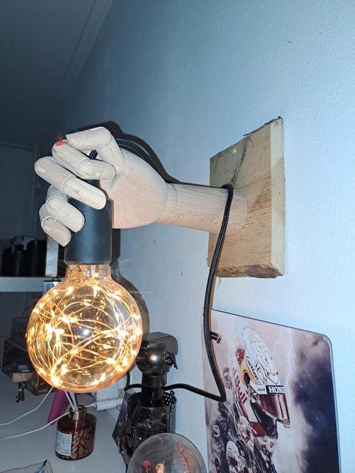 Wandlamp handlamp, Huis en Inrichting, Lampen | Wandlampen, Zo goed als nieuw, Hout, Ophalen of Verzenden