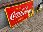 Vintage Coca-Cola emaille Reclamebord - IJskoud!, Verzamelen, Ophalen, Reclamebord, Gebruikt, .