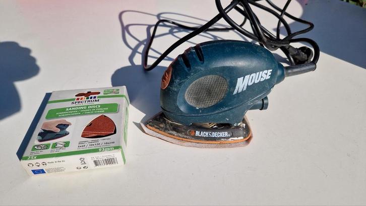 Black & Decker Mouse Schuurmachine + Schuurpapier, Doe-het-zelf en Verbouw, Gereedschap | Schuurmachines, Gebruikt, Excentrische schuurmachine
