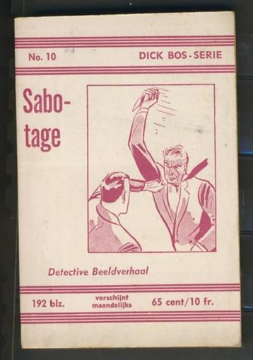 DICK BOS No.10 SABOTAGE Beeldverhaal Strip Boek Nr.39-10 jdu beschikbaar voor biedingen