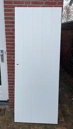 Witte deur met witte lijn afmeting 200,5 x 77 x 4, Doe-het-zelf en Verbouw, Deuren en Horren, Ophalen, Minder dan 80 cm, Binnendeur