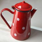 Emaillekeizer 1,5 liter rode  theepot met witte stippen, Ophalen, Overige materialen, Overige stijlen, Overige typen