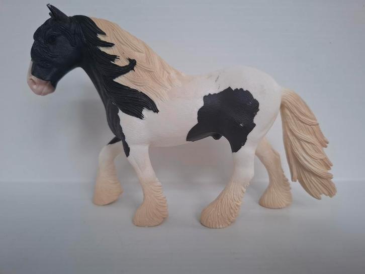Schleich dier paard Tinker zwart wit geel set 13831, Verzamelen, Dierenverzamelingen, Gebruikt, Beeldje of Figuurtje, Paard, Ophalen of Verzenden