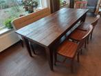 Landelijke houten tafel, Huis en Inrichting, Tafels | Eettafels, 200 cm of meer, 50 tot 100 cm, Gebruikt, Rechthoekig