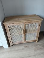 Houten kastje met rotan deuren, Ophalen, 50 tot 100 cm, Landelijk, Minder dan 100 cm