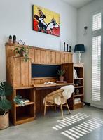 Vintage Kinderbureau incl. Rotan kinderstoel - Uniek!, Kinderen en Baby's, Kinderkamer | Tafels en Stoelen, Ophalen, Gebruikt