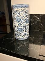 Mooie Vaas/Paraplubak Blauw Wit, Ophalen, Gebruikt, Blauw, Aardewerk of Porselein