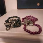 Te koop twee armbanden met hartjes, Ophalen of Verzenden, Nieuw, Paars, Hout