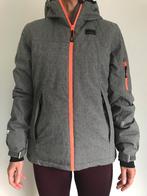 Grijze ski jas met contrasterende oranje bies, Kinderen en Baby's, Kinderkleding | Maat 176, Meisje, Ophalen of Verzenden, Zo goed als nieuw