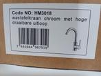 Wastafelkraan met hoge draaibare uitloop NIEUW, Ophalen of Verzenden, Nieuw, Chroom, Kraan