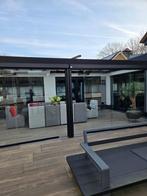 Terrasoverkapping 8m breed x 4m diep zwart aluminium, Tuin en Terras, Overkappingen, Ophalen, Zo goed als nieuw, Veranda