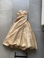 Prachtige goud licht gele gala avond jurk lang met stola, Overige kleuren, Ophalen of Verzenden, Zo goed als nieuw, Maat 36 (S)