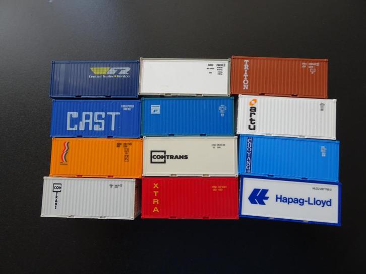 748 herpa 20 voet container 4,- euro per stuk 1:87 truck, Hobby en Vrije tijd, Modelauto's | 1:87, Zo goed als nieuw, Bus of Vrachtwagen