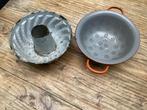 Vintage emaille vergiet en bakvorm, Ophalen of Verzenden