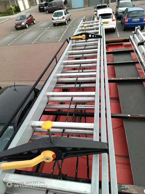 Dirks driedelige brandweer optrekladder, Doe-het-zelf en Verbouw, Ladders en Trappen, Zo goed als nieuw, Ladder, 4 meter of meer
