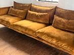 Prachtige velvet bank, okergeel fluweel 4 zits, Huis en Inrichting, Ophalen, 250 tot 300 cm, Zo goed als nieuw, Nvt