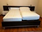 Slaapkamer meubels, bed, kast off white noten, Huis en Inrichting, Ophalen, Verstelbaar, Tweepersoons, Zo goed als nieuw