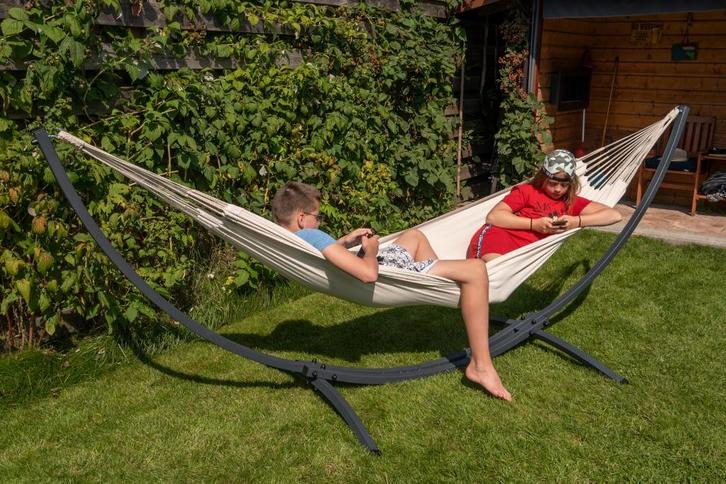 Hangmat met standaard 2 persoons POTENZA –gratis verzendin, Huis en Inrichting, Woonaccessoires | Wandplanken en Boekenplanken