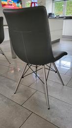 6 Eetkamerstoelen, Ophalen, Gebruikt, Modern, Grijs