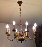 Nederlandse koperen kroonluchter acht armen Antiek messing, Ophalen, Zo goed als nieuw, Metaal