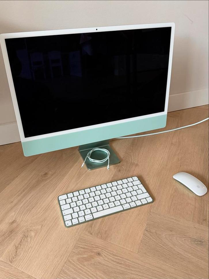 iMac 24" (2021) Groen - M1, 8GB RAM, 256GB SSD, Computers en Software, Apple Desktops, Zo goed als nieuw, iMac, SSD, Onbekend