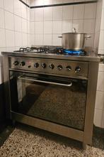 Indesit RVS Fornuis (90cm breed) - 5 Pitten incl. wokbrander, Ophalen, Gebruikt, 60 cm of meer, Gas