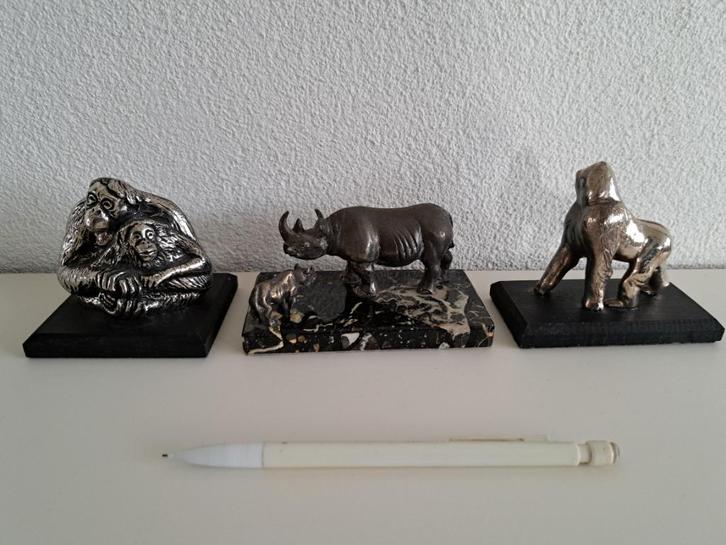 WWF WNF verzilverde dieren, Verzamelen, Beelden en Beeldjes, Zo goed als nieuw, Dier, Ophalen of Verzenden