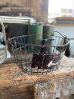 Draadmand fruitmand mand geleefd zwart, Ophalen of Verzenden, Gebruikt, Rond, Overige materialen