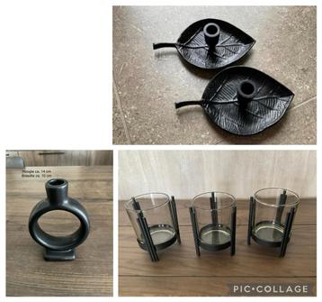 3 Leuke zwarte woonaccessoires - samen € 4,00  (KWF) beschikbaar voor biedingen