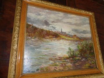 *Prachtige gesigneerde schilderij (19e eeuw) met mooie kader beschikbaar voor biedingen