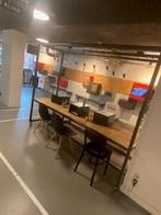 osb-plaat houten en stalen frame tafel op wielen, Ophalen, Gebruikt