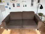 Mooi bruin bankje met hocker!, Huis en Inrichting, Ophalen, 150 tot 200 cm, Tweepersoons, Zo goed als nieuw
