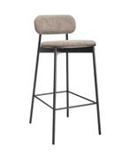 Kvik - Barkruk met rugleuning Zwart/Dark oak - 50% korting, Ophalen, Kvik, Nieuw, 1 kruk